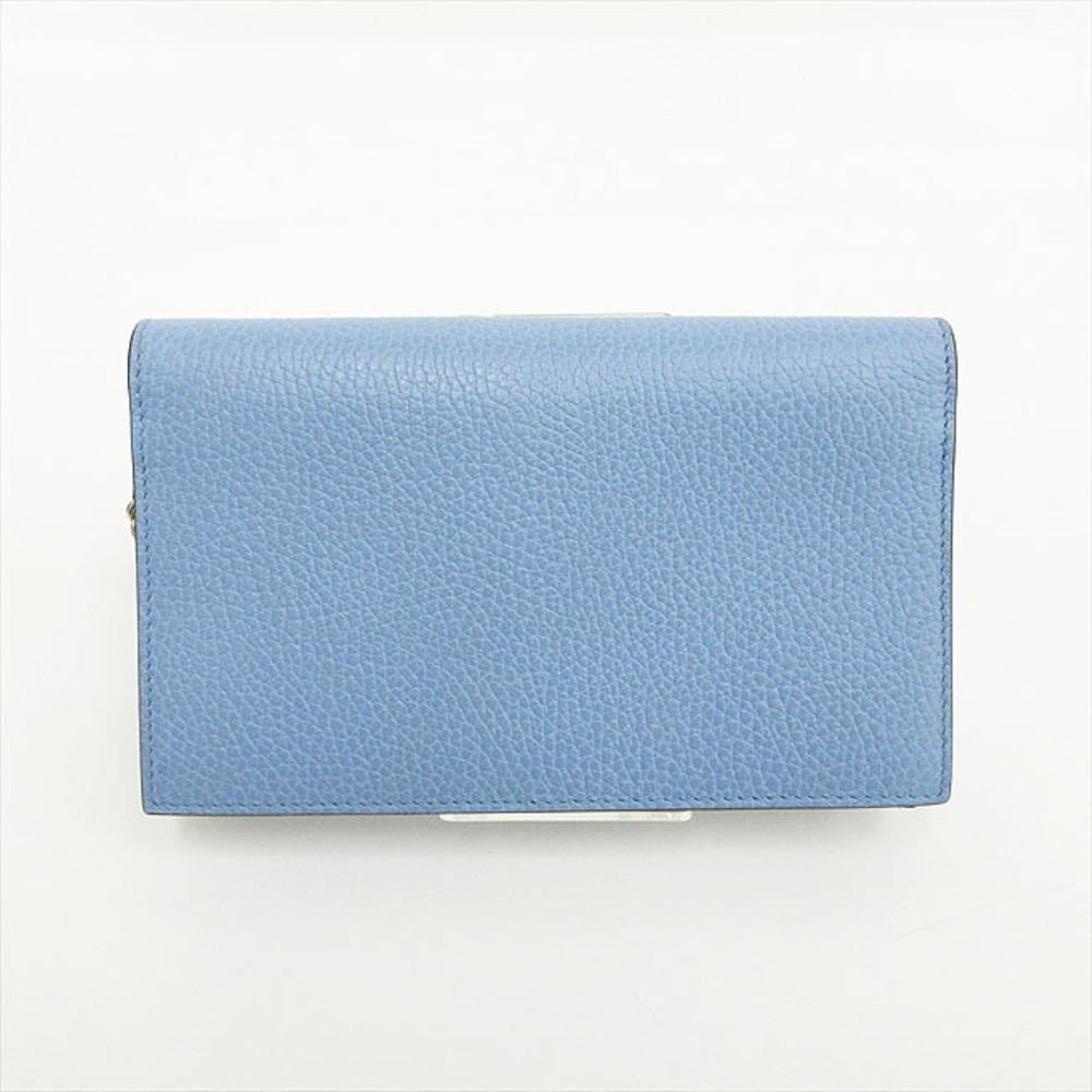 Gucci Interlocking Chain Wallet Blue Leather Clut… - image 2